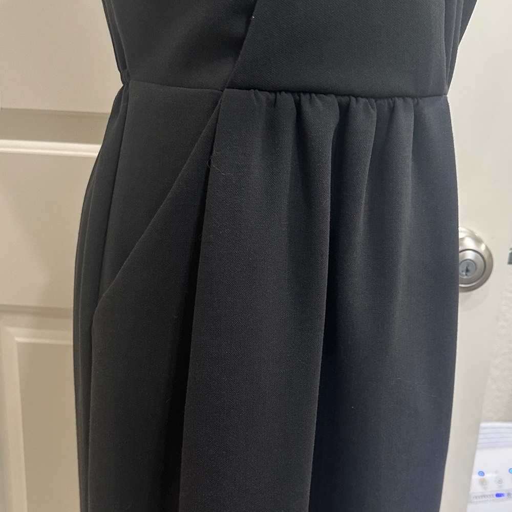 Rebecca Taylor Charcoal Grey Mini Faux Wrap Dress 4 - Picture 3 of 9
